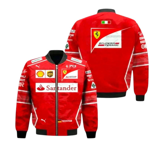 2017 Sebastian Vettel F1 Racing Scuderia Ferrari Vintage Jacket