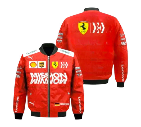 2019 Sebastian Vettel Racing Mission Winnow Ferrari F1 Vintage Jacket