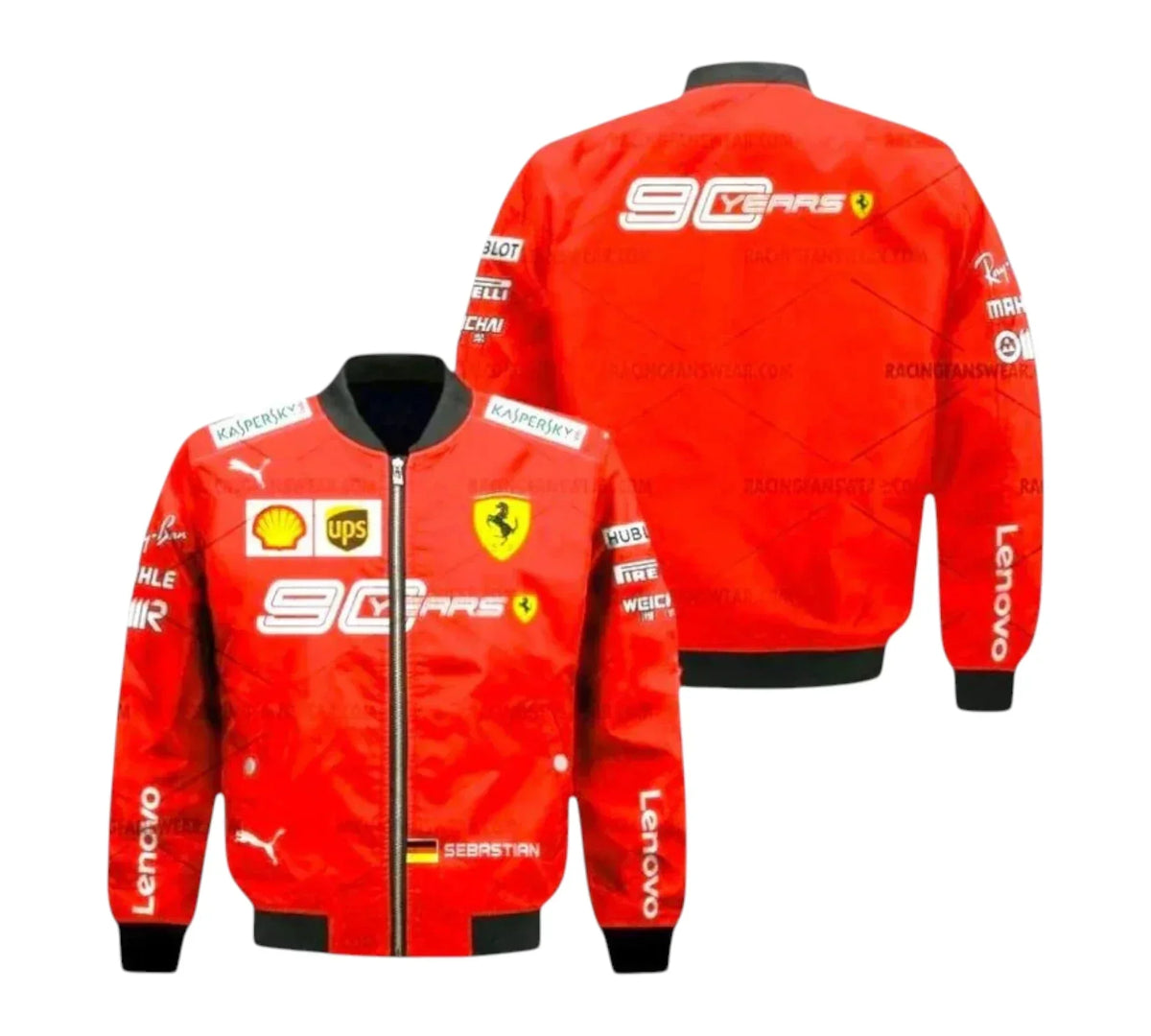 2019 Sebastian Vettel Team Ferrari F1 Racing Vintage Jacket - 90 Years