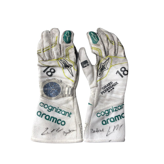 2023 Lance Stroll Baku Worn F1 Racing Gloves