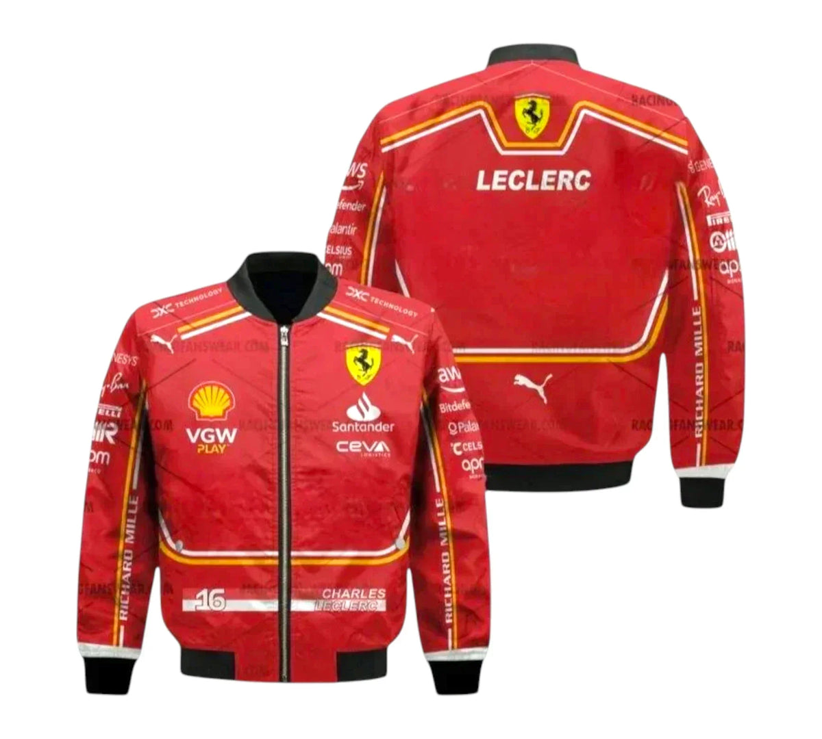 2024 Charles Leclerc Team Ferrari F1 Vintage Racing Jacket