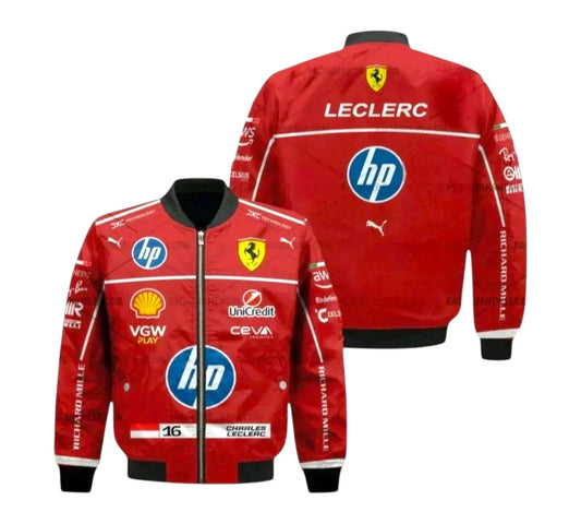 2025 Charles Leclerc Team Ferrari HP F1 Vintage Jacket