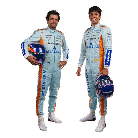 2025 F1 Racing Costume Worn By Carlos Sainz and Alenaxder Albon Sao Paul GP