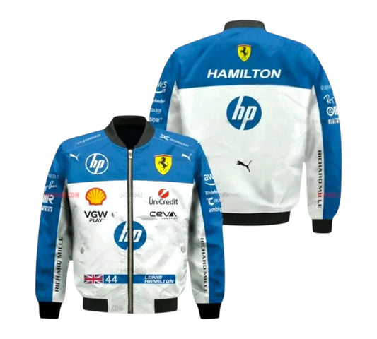 2025 Lewis Hamilton Team Ferrari HP F1 Vintage Jacket