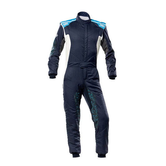 Black OMP TECNICA HYBRID Go-Kart Racing Suit