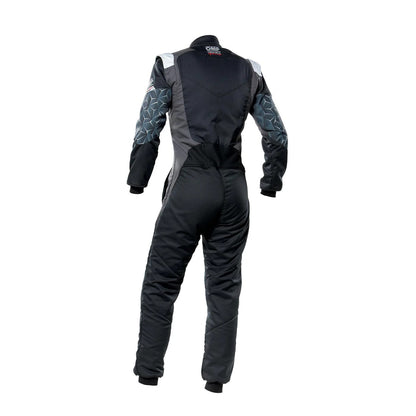 Black OMP TECNICA HYBRID Go-Karting Race Suit