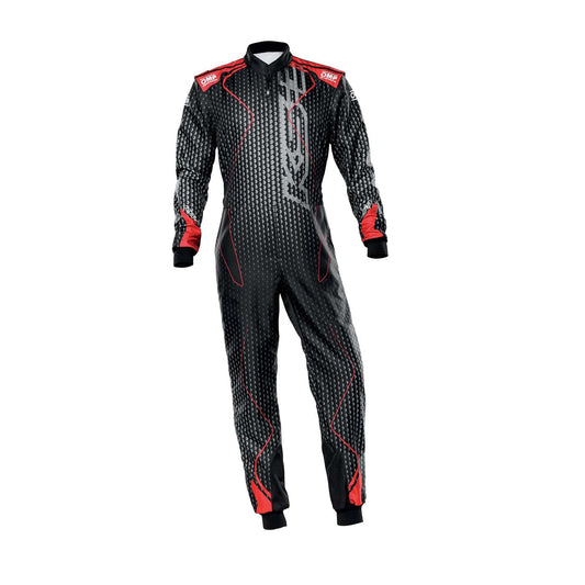 Black/Red OMP KS-3 ART Go Kart Racing Suit