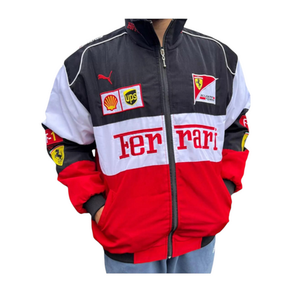F1 Ferrari Racing Bomber Embroidry  Jacket