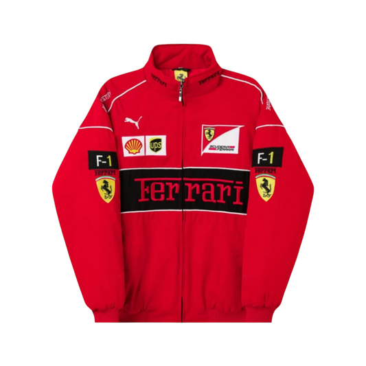 Ferrari F1 Vintage Red Embroidry Jacket