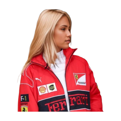 Ferrari F1 Vintage Red Embroidry Jacket