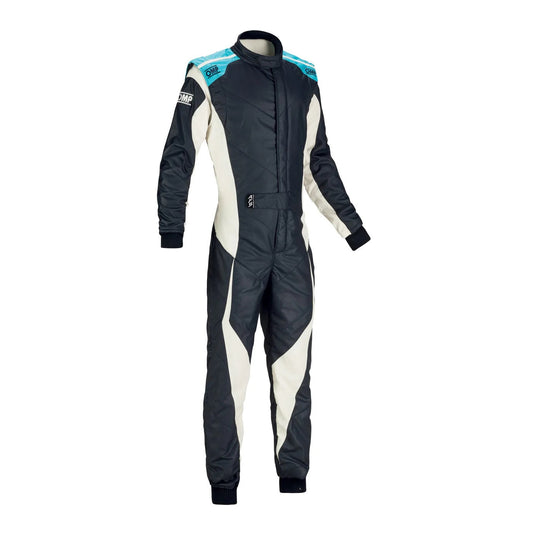 OMP TECNICA EVO Go-Kart Race Suit - Black / White