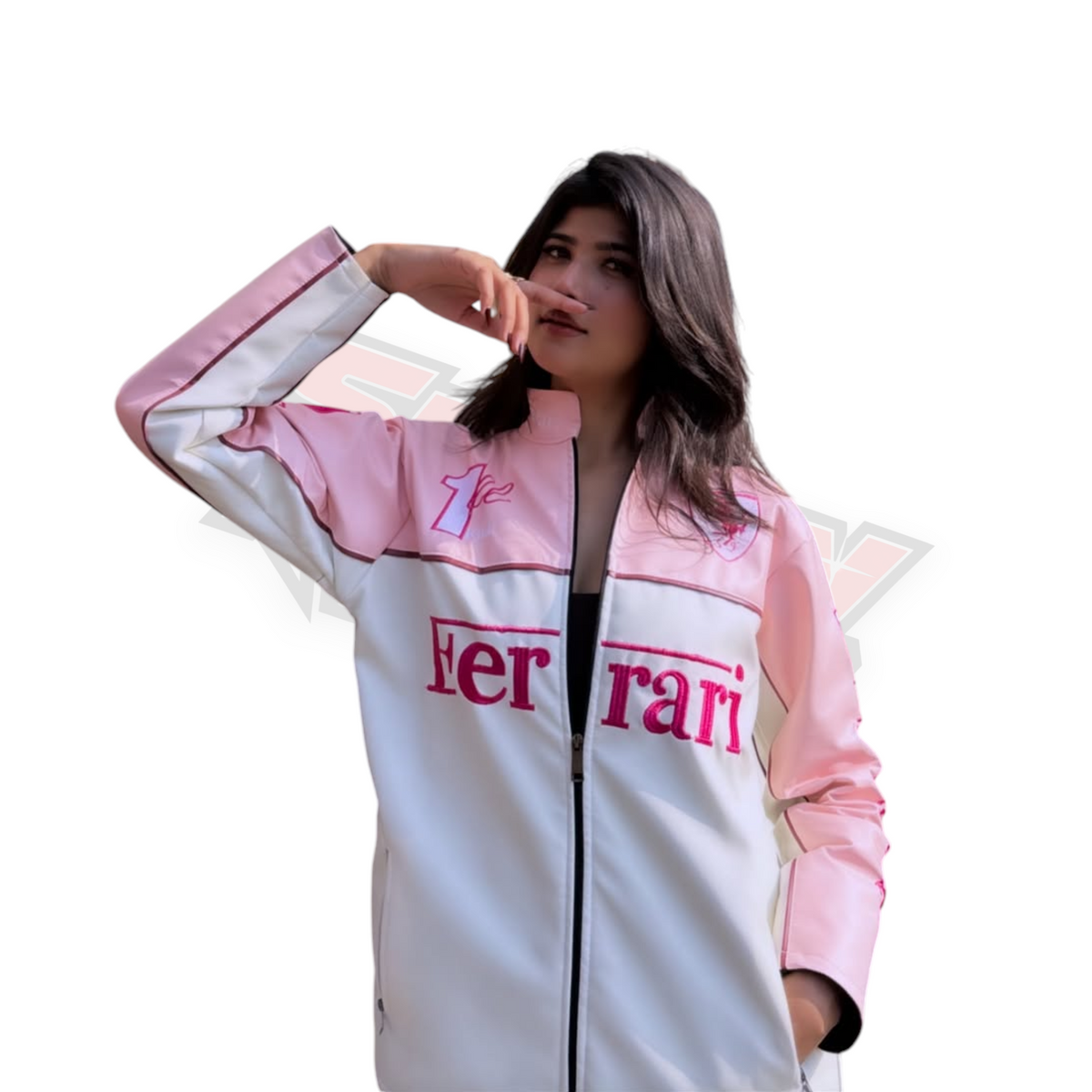 Pink Ferrari Jacket | Luxury Street Racing Style