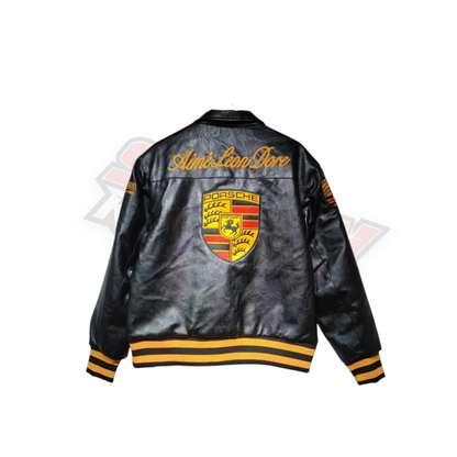 Premium Porsche 993 Leather Jacket | Luxury Vintage Racing Style