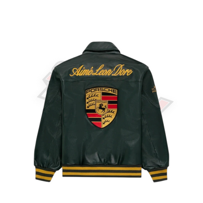 Premium Porsche 993 Leather Jacket | Luxury Vintage Racing Style