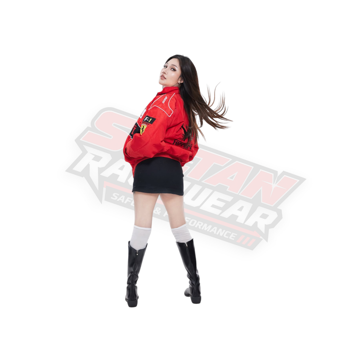 Red Ferrari Jacket Embroidered | Classic F1 Motorsport Style