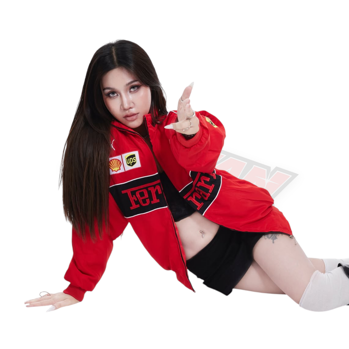 Red Ferrari Jacket Embroidered | Classic F1 Motorsport Style