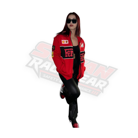Red Vintage Ferrari Racing Jacket | Iconic F1 Motorsport Fashion